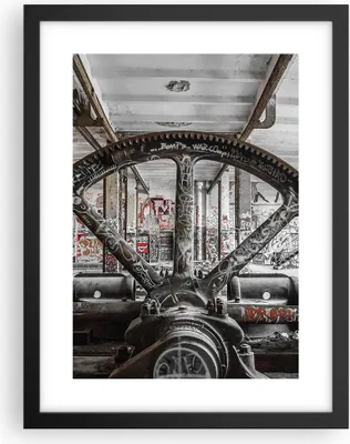 Produktbild von Gerahmtes Poster - Schwarzer Rahmen - Maschine Industrie Graffiti - 30x40 cm - Wand Bild - Wanddeko - Wandbilder - Wandposter - Bilderrahmen - Bilder - Kunstdruck - Wandbild - P2BPA30x40-4304