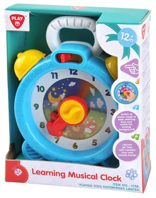 Zdjęcie produktu dla Plastikowy zegar edukacyjny w pudełku 12m+