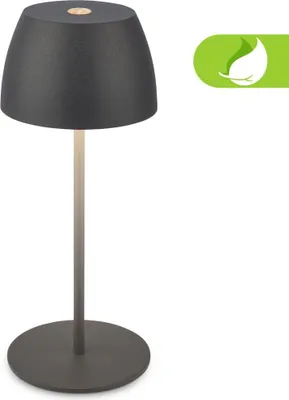 Produktbild von Briloner Serina Mini LED Tischlampe kabellos IP44, Dimmbar, Touch, Spritzwasserschutz, akku, anthrazit, Ø8 x 20 cm