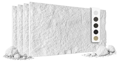 Produktbild von HEXIM Steinoptik Felsen Platten 4 Stück 120x60cm PolyurethanWandverkleidung 2,92 m² 3D Paneele Bruchstein Stone Nachbildung Wandpaneele Wanddeko Steinplatte Felswand Wohnzimmer Innenwand weiß (A002-01 White)