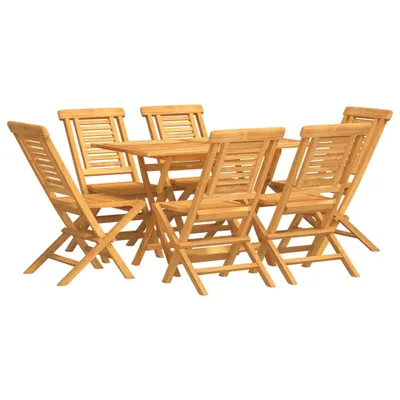 Produktbild von vidaXL 7-tlg. Garten-Essgruppe Massivholz Teak