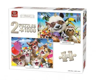 Obrázek produktu pro Puzzle Zvířátka selfíčka 2x1000 dílků.