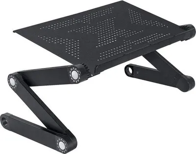 Image de Support d'ordinateur portable ergonomique, réglable, en aluminium, noir