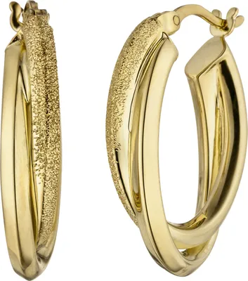 Produktbild von JOBO Creolen oval 925 Sterling Silber gold vergoldet matt Ohrringe