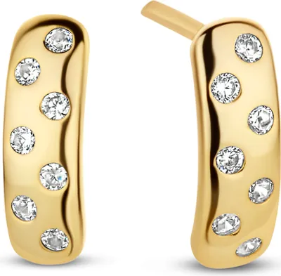 Produktbild von New Bling 9NB-0781 Silberne Ohrstecker - Damen - Zirkoniasteine - 11,6 x 3,66 mm - Silber - vergoldet (vergoldet/Gold auf Silber)