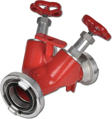 Produktbild von Verteiler Storz B-BB Feuerwehr Absperrung Ventil 2-fach Niederschraubventil ALU