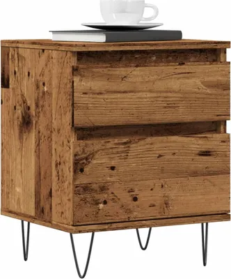 Image de vidaXL Table de nuit imitation vieux bois 40x35x50 cm bois composite