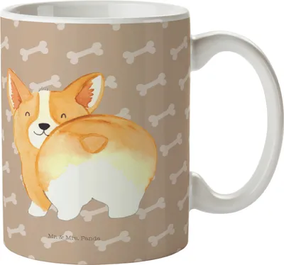 Produktbild von Mr. & Mrs. Panda Kaffeebecher Corgi Po - Hundeglück - Geschenk, Hund, Becher, Kaffeetasse, Tierliebhaber, Tasse, schöne, cappuccinotasse, Corgie, Spruch