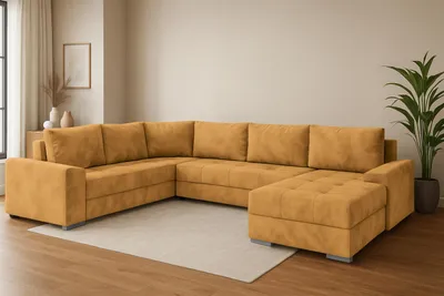 Produktbild von CHIEF U – Ecksofa Couchgarnitur in U-Form mit Schlaffunktion & Bettkasten Wohnlandschaft
