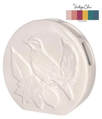 Image de Idées 4 saisons Vase Oiseau Crème ø6xh20cm