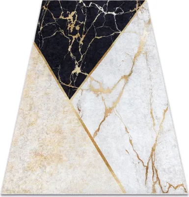 Obrázek produktu pro MIRO 52103.801 mycí kobereček Mramor, geometrická protiskluz - zlatý žlutá 120x170 cm