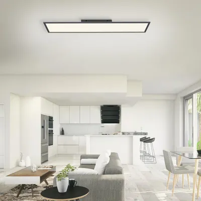 Produktbild von JUST LIGHT LED Deckenlampe Flat Fernbedienung, dimmbar, CCT Lichtwechsel schwarz Wohnzimmer, Flur, Büro, Arbeitszimmer
