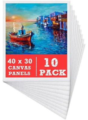 Produktbild von Leinwand zum Bemalen Set 10 Stück 30 x 40 cm Vorgespannte Künstler Canvas Panel 3mm Malkarton