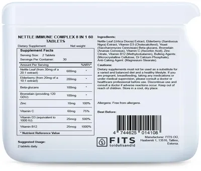 Zdjęcie produktu dla Kompleks immunologiczny z pokrzywą 8 w 1, 60 tabletek