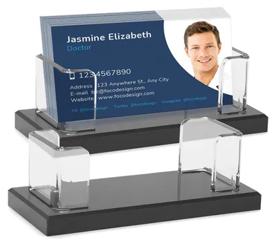 Produktbild von 2 Visitenkartenhalter, Acryl, Visitenkartenhalter, Visitenkartenhalter für Theke, Büro, Visitenkartenhalter