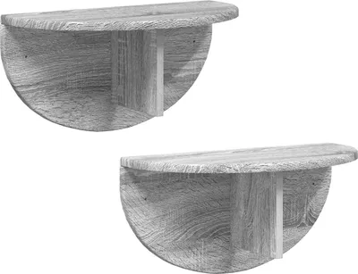 Produktbild von Wandregal 2 pcs Graues Sonoma 48 x 24 x 24 cm Holzwerkstoff