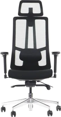 Produktbild von Drehbarer ergonomischer Bürostuhl AKCENT/M PLUS, verchromtes Gestell, verstellbare Armlehnen, verschiebbarer Sitz (vorne-hinten), Schwarz
