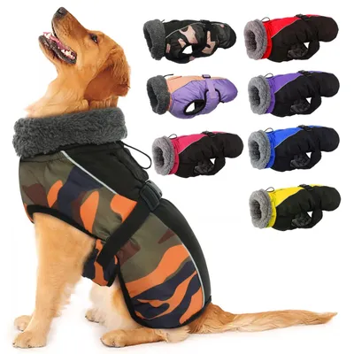Hundejacke, warm, reflektierend, verstellbar, Fleece, Rollkragen