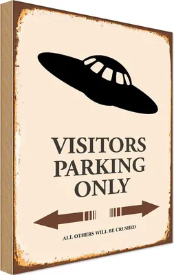 Zdjęcie produktu dla vianmo Drewniany znak 18x12 cm Visitors Parking only all others