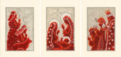 Image de Vervaco Paquet de broderie au point de croix Cartes de voeux "Impressions bibliques" 3 pièces, motif à compter, 10,5x15cm