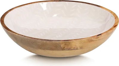 Produktbild von ZELLER 25696 Schale BEIGE, Mangoholz, ca. Ø 25 x 6 cm