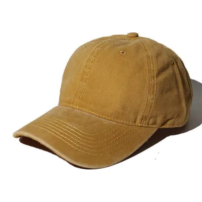Produktbild von Vintage Cap im washed used Look, Basecap, Baseball Cap, verstellbar, Farbe:Gelb