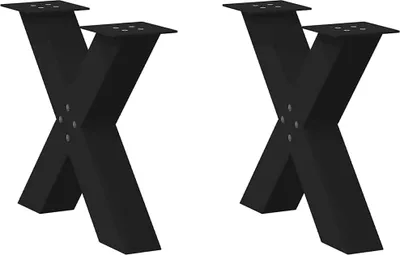 Productafbeelding van Salontafelpoten 2 st X-vormig 60x(42-43) cm staal zwart