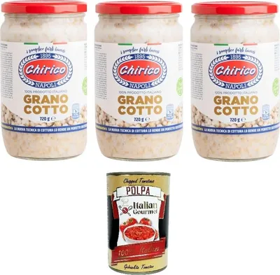 Produktbild von Chirico Grano Cotto per pastiera Napoletana gekochter Weizen für neapolitanische Pastiera 3x720gr+ Italian Gourmet polpa 400gr