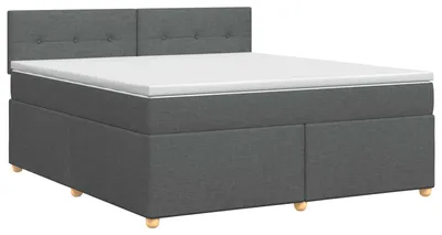 Produktbild von vidaXL Boxspringbett mit Matratze Dunkelgrau 140 x 200 cm Stoff