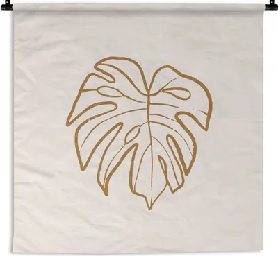 Produktbild von MuchoWow® Wandteppich Wandbehang Sommer - Pastell - Blätter 150x150 cm Tapisserie Dekoration Wandtuch - Wohnaccessoires - Modernes