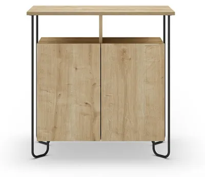 Image de CALICOSY - Petit buffet 2 portes et pieds en métal Dilly - L80 cm