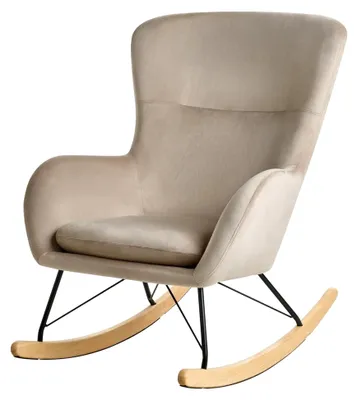 Produktbild von Schaukelsessel mit samtigem Polsterbezug in Beige