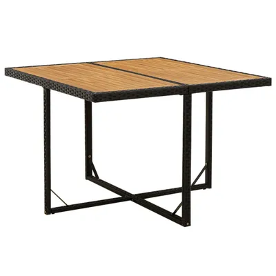 Immagine prodotto di vidaXL vidaXL - Tavolo da giardino - 109x107x74 - cm - Poli - Rattan - e - Legno massiccio - Acacia - nero
