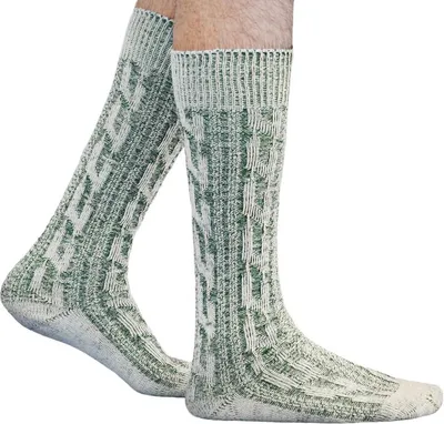 Produktbild von Trachtensocken Trachtenstrümpfe Zopfmuster 40cm, Größe:38-40, Farbe:Grün/Natur