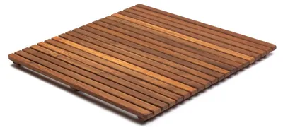 Image de Tapis de douche en bois d'acacia, carré, 71 x 71 cm, imperméable, pour salle de bain