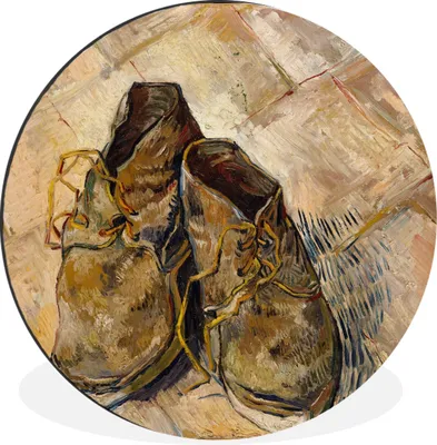 Produktbild von MuchoWow® Aluminium Wandkreis Schuhe - Vincent van Gogh Ø 60 cm Wanddeko Modern Wohnzimmer - Wand Kreis - Wandbild - Schlafzimmer - Aluminium Bild - Kinderzimmer - Wohnzimmer Dekoration - Wandschmuck
