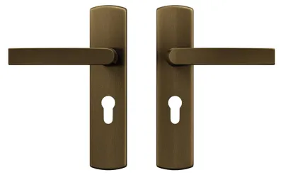 Produktbild von AXA Türbeschläge set - Curve Klik Blok - Türklinken Innentüren mit Langschild - Mit Zylinderloch - Bronze - PC55