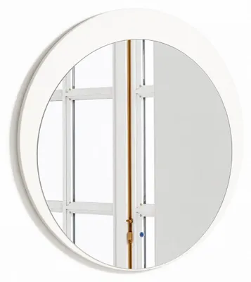 Immagine prodotto di Specchio rotondo da parete dal design moderno, con cornice bianca minimalista