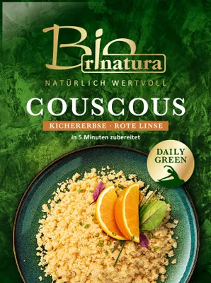 Zdjęcie produktu dla Organiczny kuskus rinatura z ciecierzycą i czerwoną soczewicą, 400g