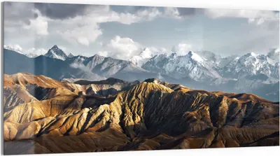 Produktbild von DEQORI Magnettafel Glas 100x50 cm 'Bergkettenpanorama' beschreibbar Whiteboard