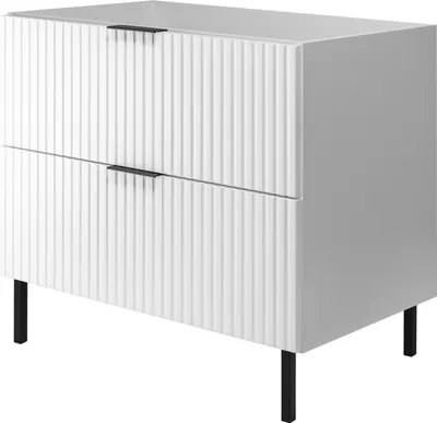 Immagine prodotto di Mobile da bagno, bianco + maniglia nera, 80 x 77 x 46 cm