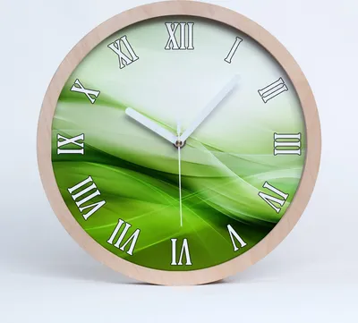 Produktbild von Holzuhr 25fi cm wanduhr - weiße Spitzen - zieloneale Hintergrund