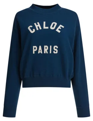 Imagen del producto de Sudadera de mujer Chloé, color azul, confeccionada en algodón - Talla S