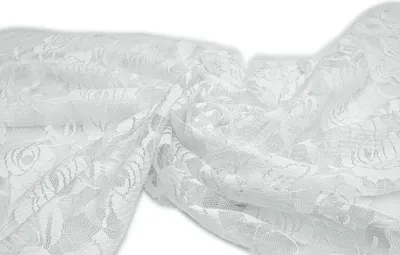 Produktbild von Stretch-Spitze Stoff Weiß 50 x 150 cm