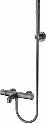 Produktbild von Aloni Wannenarmatur Thermostat Handbrause grau gebürstet Messing