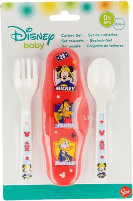 Obrázok produktu pre Disney Baby 8412497440146, Súprava príborov pre batoľa, Čierna, Modrá, Červená, Biela, Žltá, 79 mm, 157 mm, 82 mm, Box