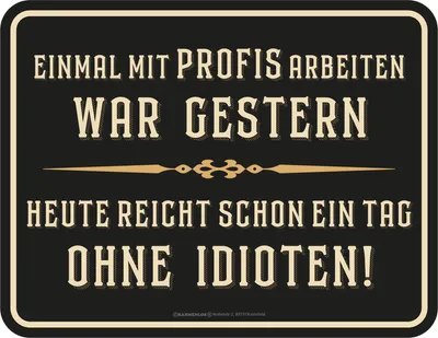 Produktbild von Fun - Fun-Schilder - Profis war gestern