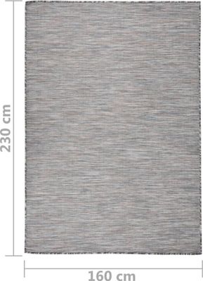 vidaXL Outdoor-Teppich Flachgewebe 160x230 cm Braun und Blau