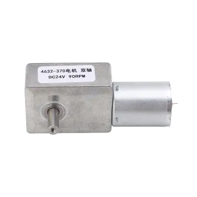 Produktbild von Gleichstrom-Getriebemotor, Doppelwelle, Drehrichtung einstellbar, quadratische Turbine, Schneckengetriebe, Drehzahlreduzierung, 24 V DC, 90 U/min