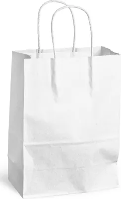 Image de MAILmedia 30108535 MAILmedia Sac en papier avec cordon, 28,8 litres, blanc